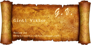 Gintl Viktor névjegykártya